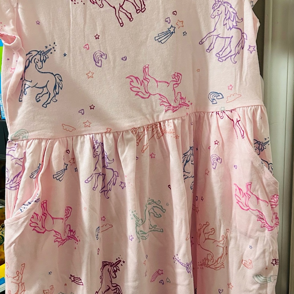 Pink Unicorn Girls Dresses
